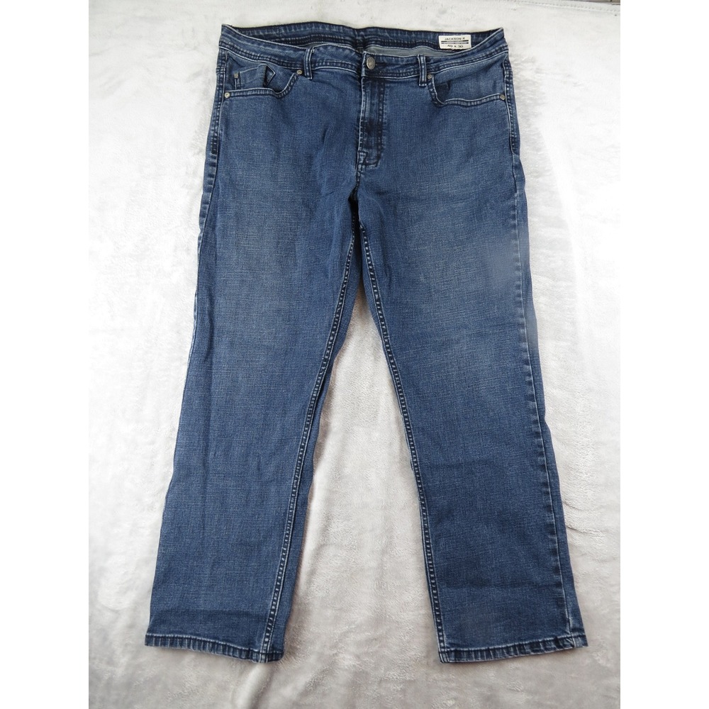 Buffalo David Bitton Mens Jeans 40x30 Blue Jackson-X Straight Stretch Denim